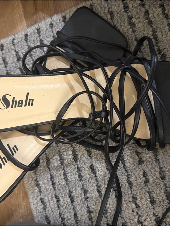 SHEIN Shoes - SHEIN Black Strappy Lace-Up High Heels